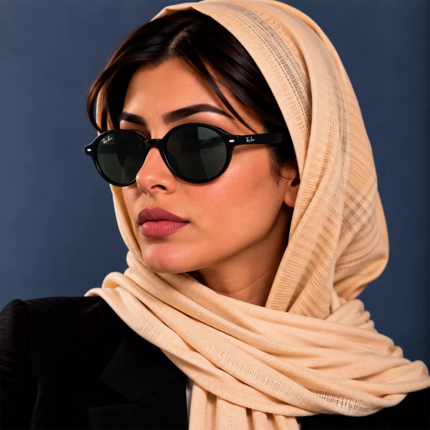عینک آفتابی ری بن زنانه فریم گرد شیشه سبز RB 2195/1 — تصویر ۶