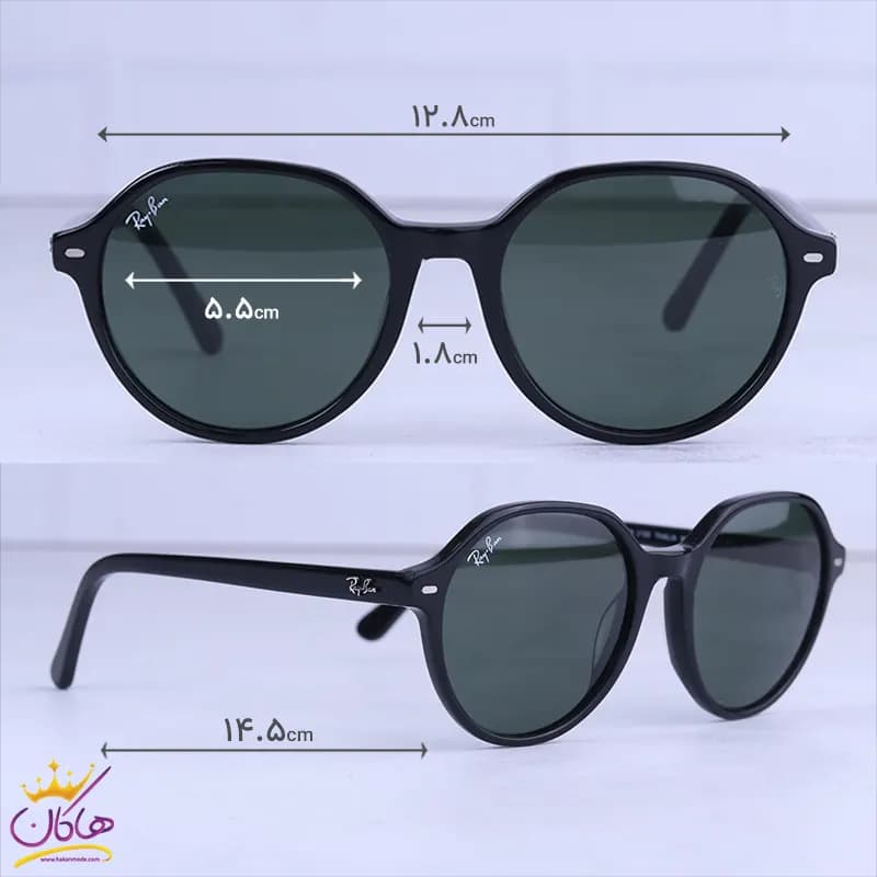 عینک آفتابی ری بن زنانه فریم گرد شیشه سبز RB 2195/1 — تصویر ۲