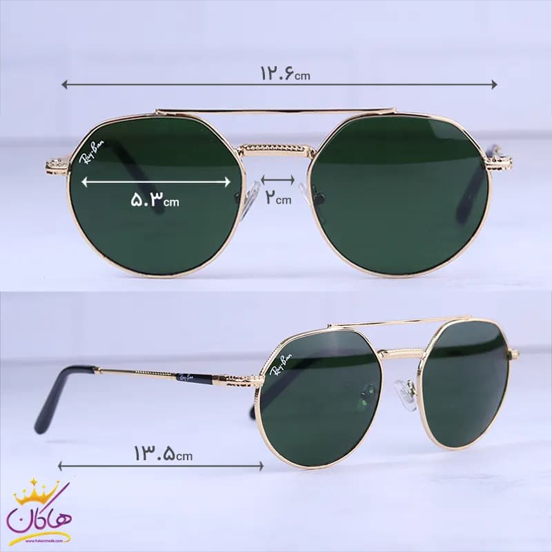 عینک آفتابی مردانه ری بن طلایی شیشه آبی RB8265/4 — تصویر ۶