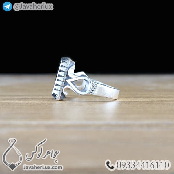 انگشتر عقیق سیاه _ کد : 100479 — تصویر ۳