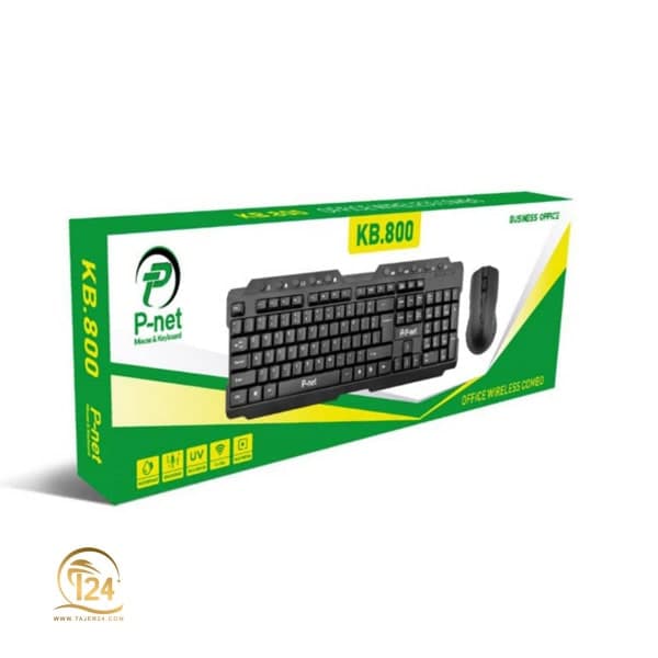 کیبورد و ماوس بی سیم P-net مدل KB-800