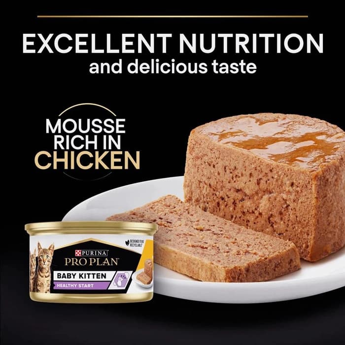 کنسرو بچه گربه پروپلن طعم مرغ مدل کیتن وزن 85 گرم ProPlan Kitten Healthy Start — تصویر ۴