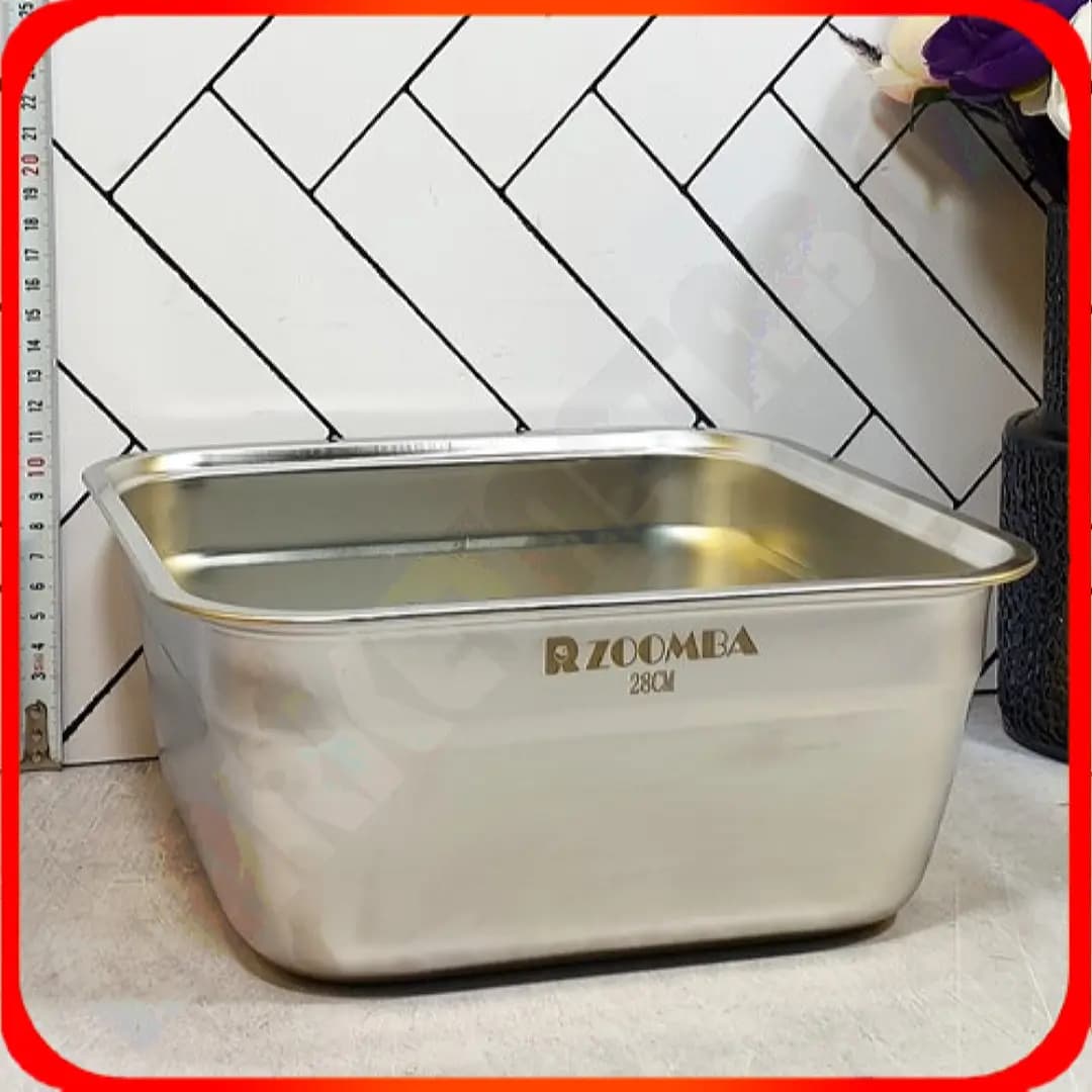 لگن مربع سایز 28 استیل نگیر M6601 زومبا