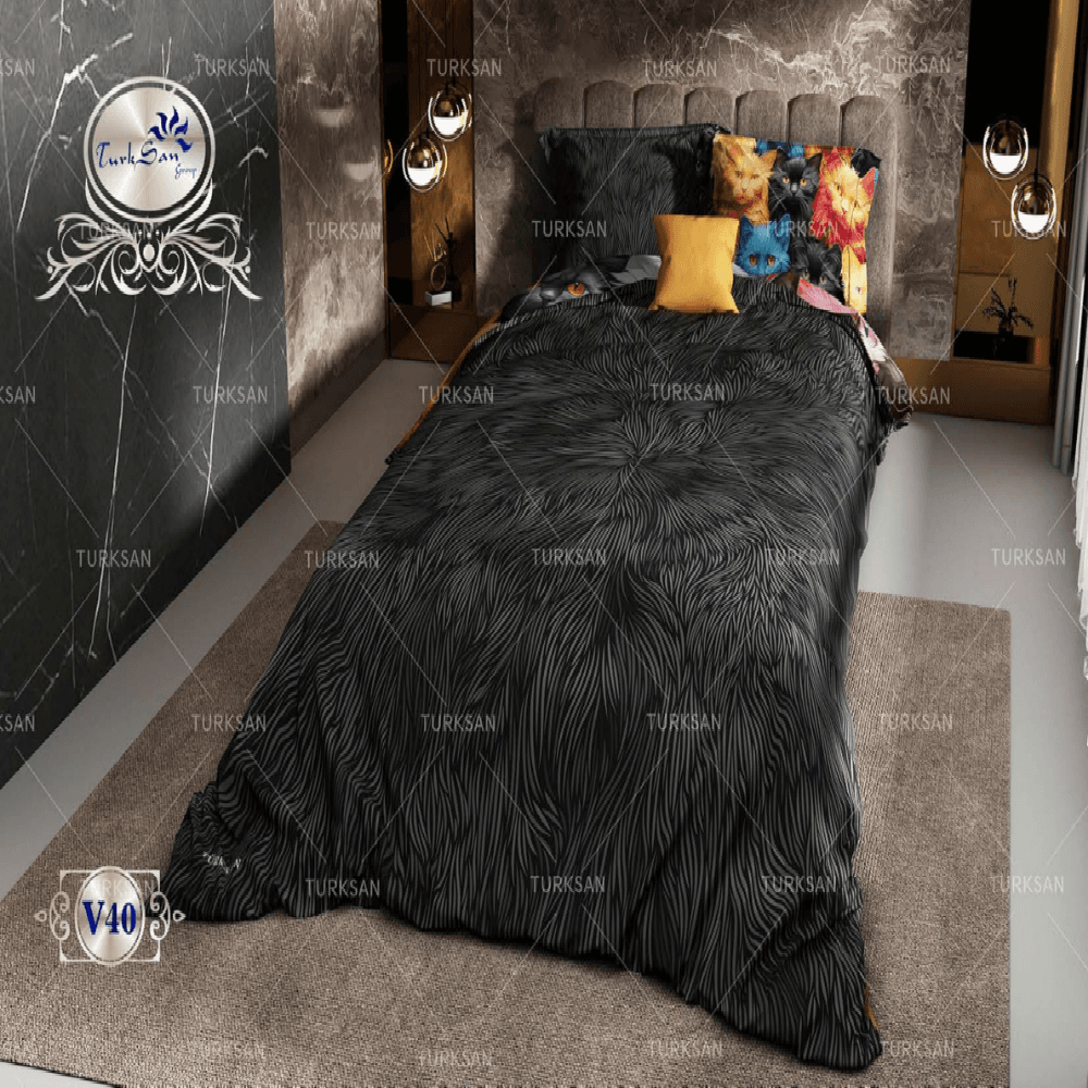 سرویس روتختی ترکسان مخمل دونفره دو رو کد v-40 — تصویر ۲