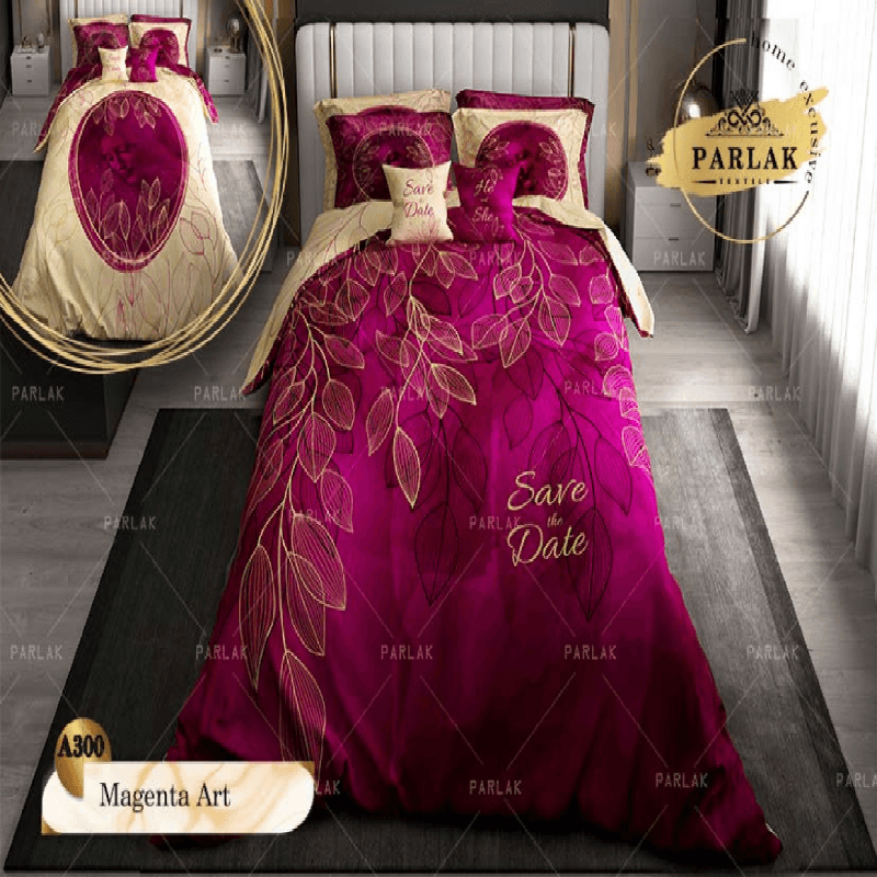 سرویس روتختی پارلاک دونفره دو رو مدل Magenta art کد A-300 — تصویر ۲