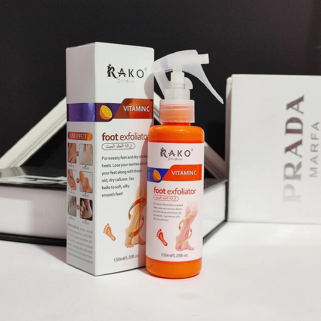 اسپری لایهبردار و رفع ترک پا راکو (Rako) مدل ویتامین C — تصویر ۳