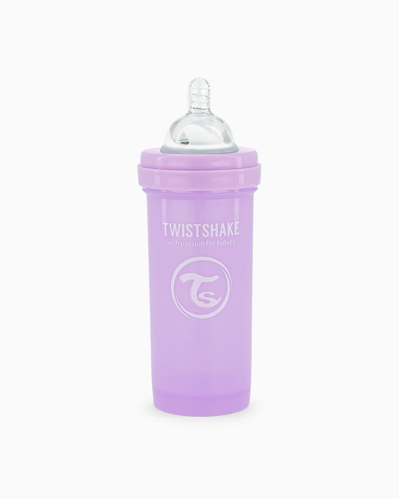 شیشه شیر آنتی کولیک بنفش پاستل تویست شیک twistshake ظرفیت 260 میلی لیتر — تصویر ۲