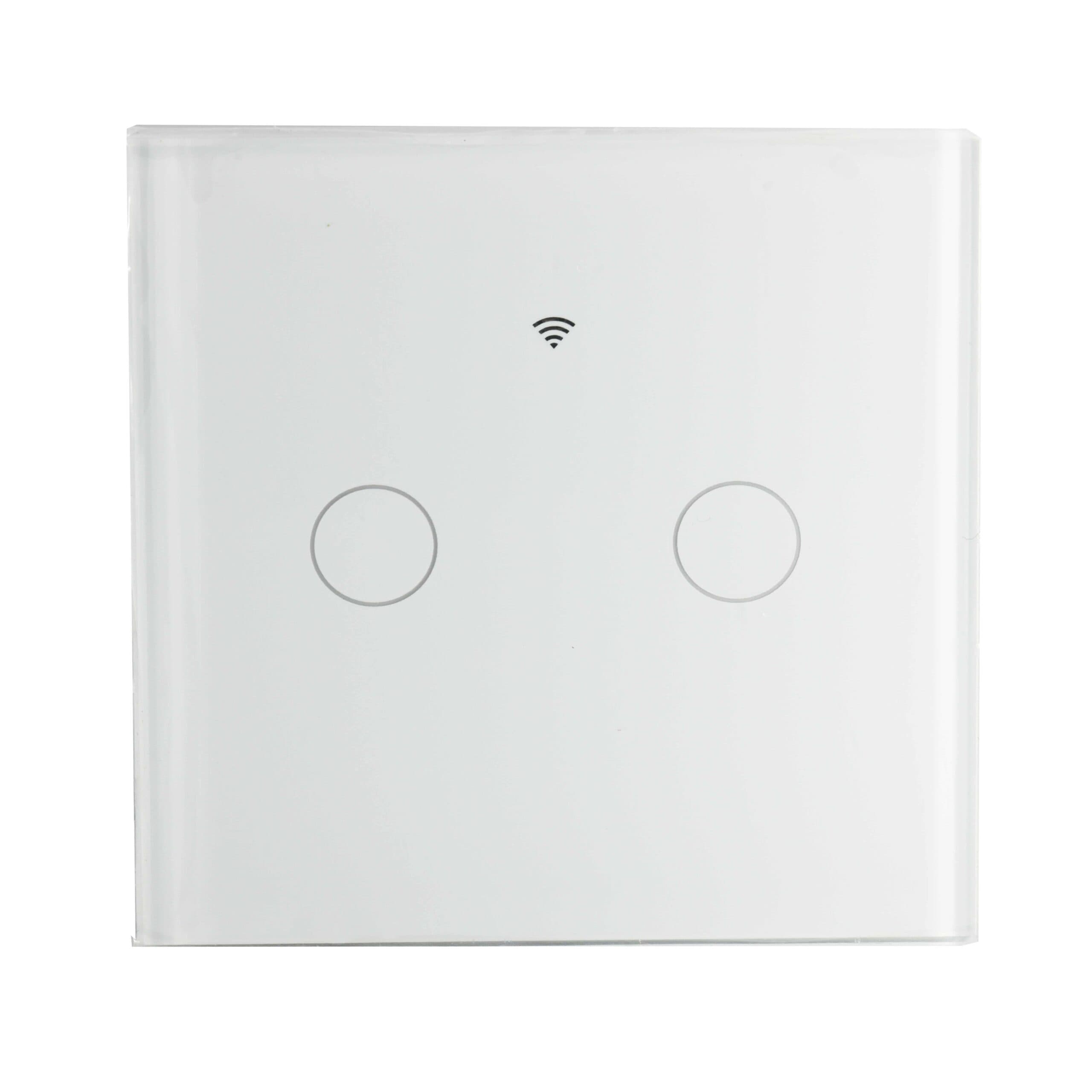 کلید لمسی هوشمند دو پل wifi تویا سفید– tuya — تصویر ۲