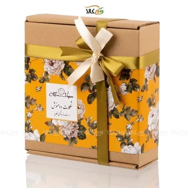 جعبه هدیه شکلات دست ساز و دمنوش وگان – 14 عددی