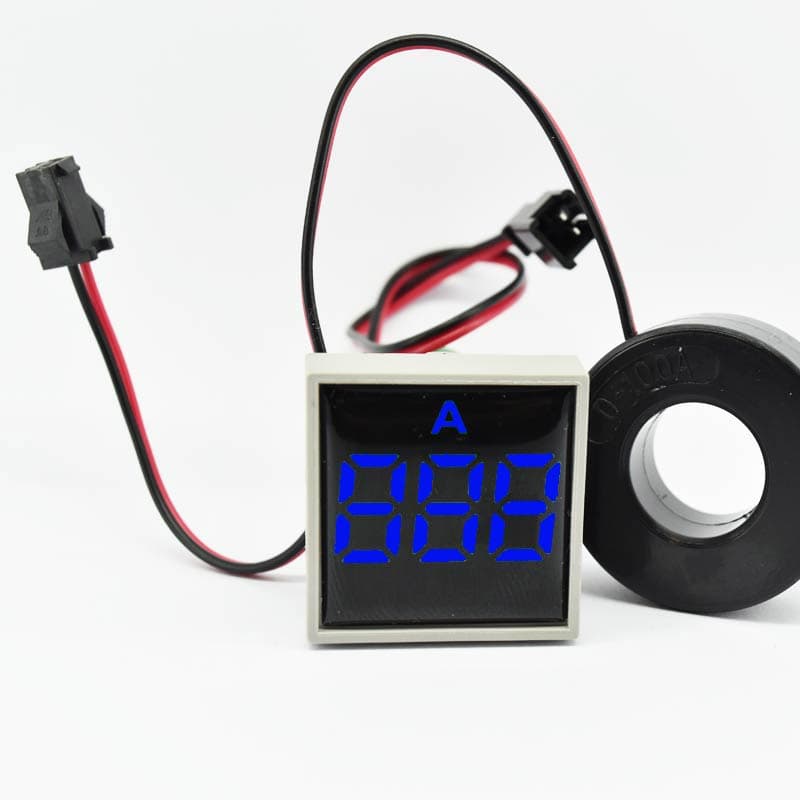 آمپرمتر چراغ سیگنالی AC100A آبی مربعی مدل AD101-22AMS — تصویر ۲