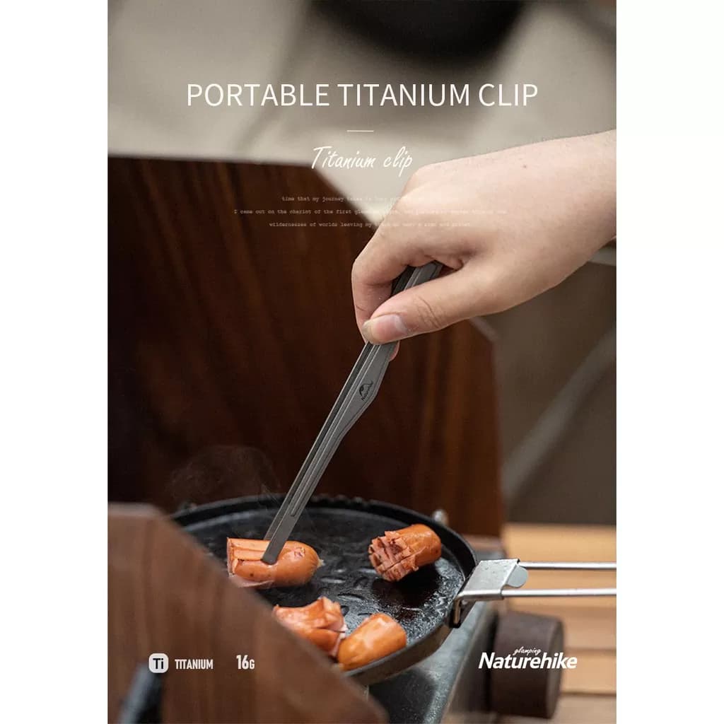 انبر باربیکیو تیتانیومی نیچرهایک بوشکرفت اسمال Naturehike Titanium Baking Tongs — تصویر ۷