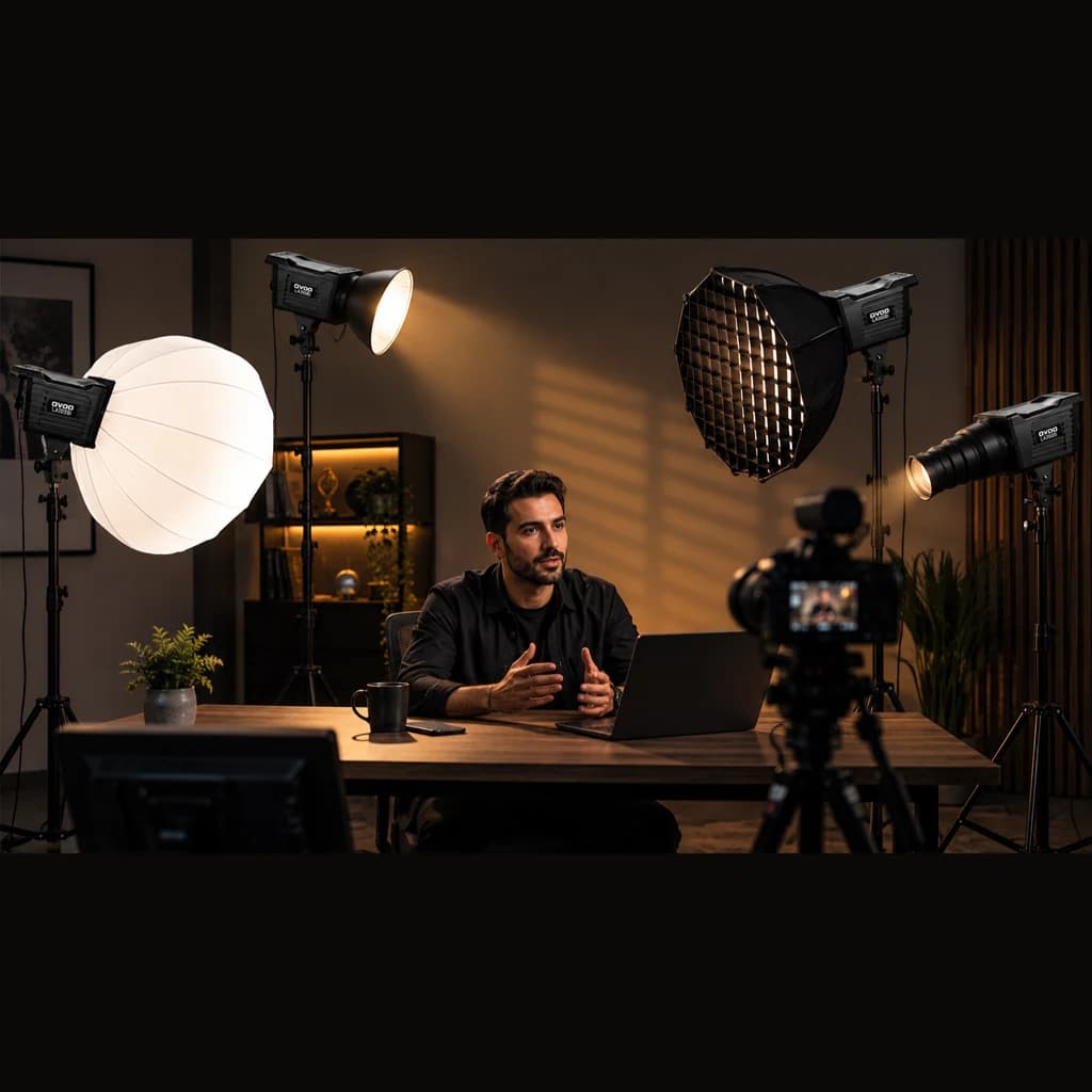 نور ثابت دو رنگ اوو OVOO LA300Bi مناسب تولید محتوا — تصویر ۶