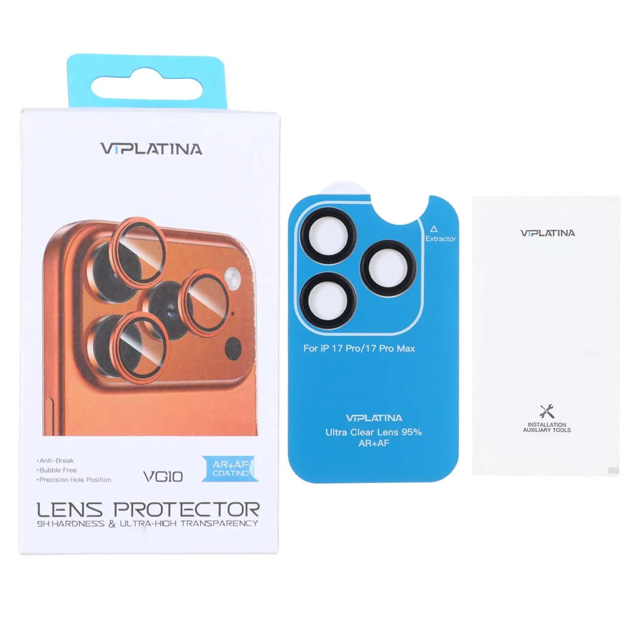محافظ لنز رینگی اورجینال VIPLATINA شابلون دار Apple iPhone 17 Pro Max / 17 Pro — تصویر ۲