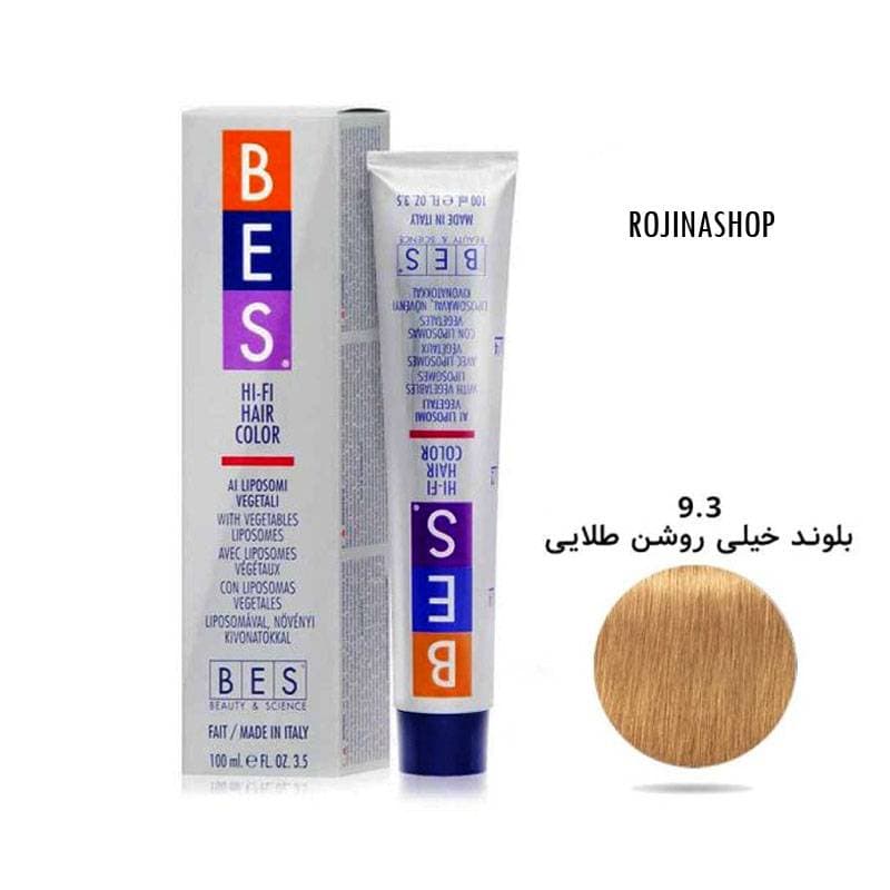 رنگ مو بس شماره 9.3 رنگ بلوند طلایی خیلی روشن