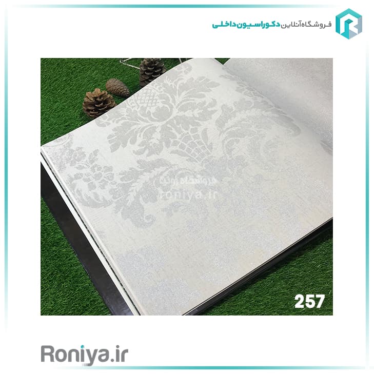کاغذ دیواری داماسک گل برجسته روشنCode-257