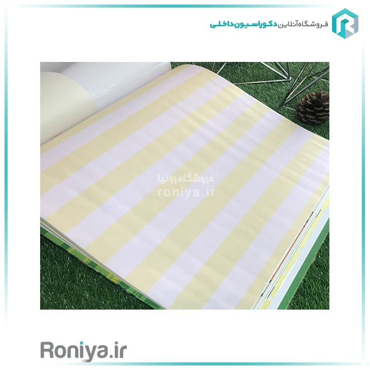 کاغذ دیواری راه راه رنگی اتاق کودک کد 09052 — تصویر ۲
