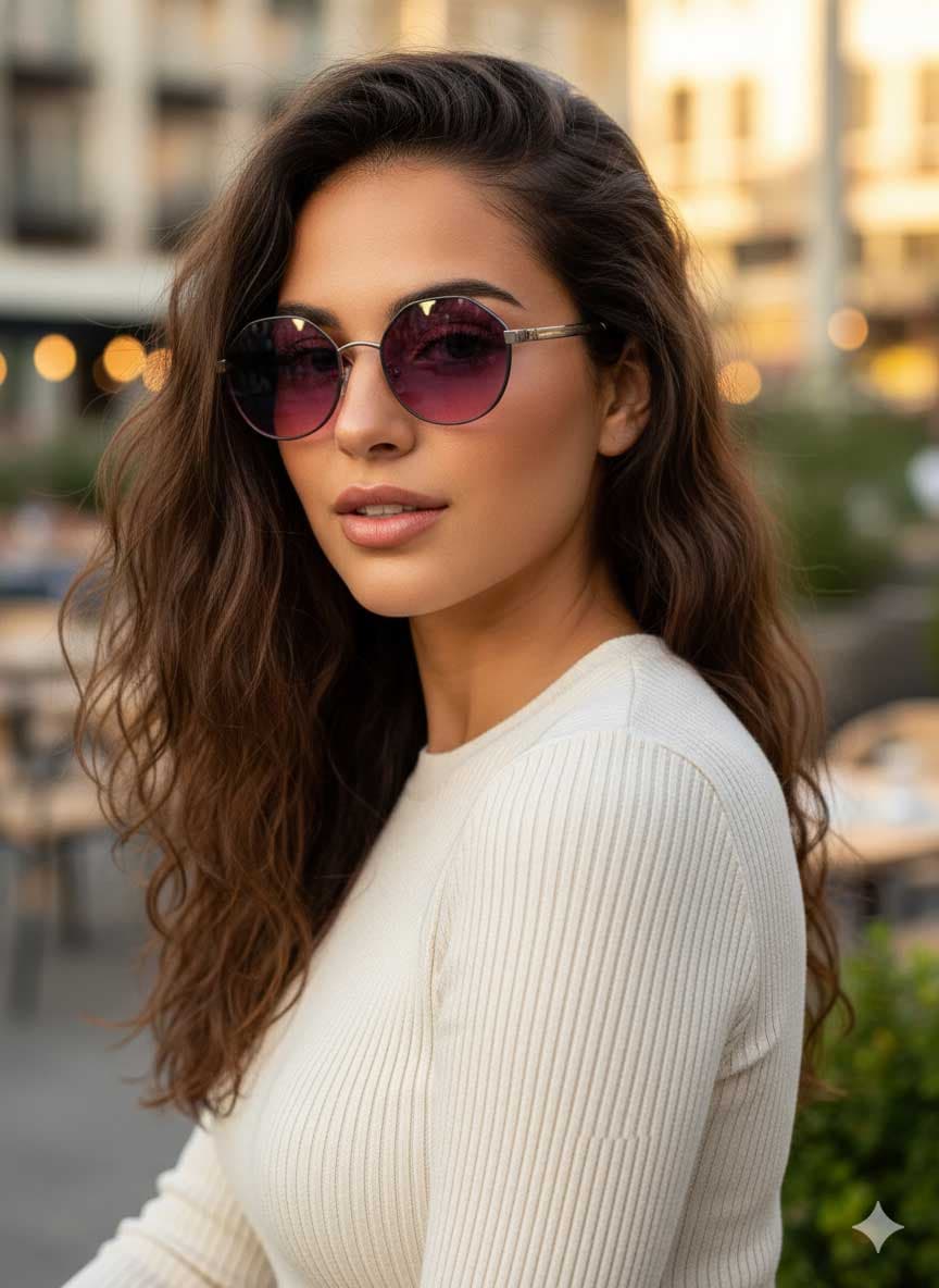 عینک شش ضلعی زنانه رنگی