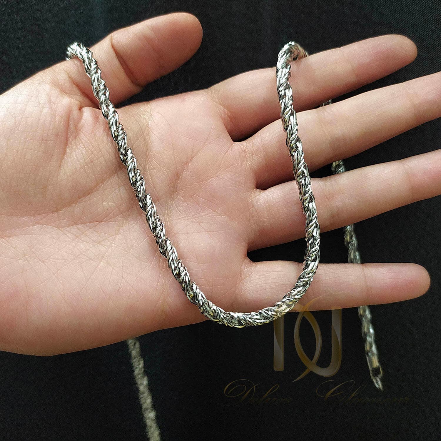 زنجیر مردانه استیل طرح بافت 60 سانتی nw-n810 — تصویر ۳