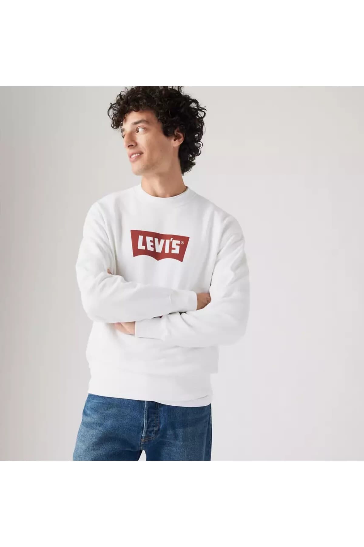 سویشرت لیوایز مردانه 100% پنبه سفید کژوال / روزمره راسته Relaxed/ریلکس بیسیک Daily/روزانه | Levi’s TYCAB70CD24BDA5809BC33F00 TR — تصویر ۳