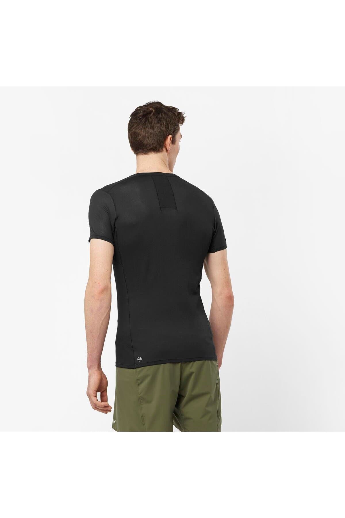 تی شرت ورزشی سالومون مردانه پلی استر مشکی راسته Slim/اسلیم فیت اسپرت | Salomon LC2127000 TN — تصویر ۲