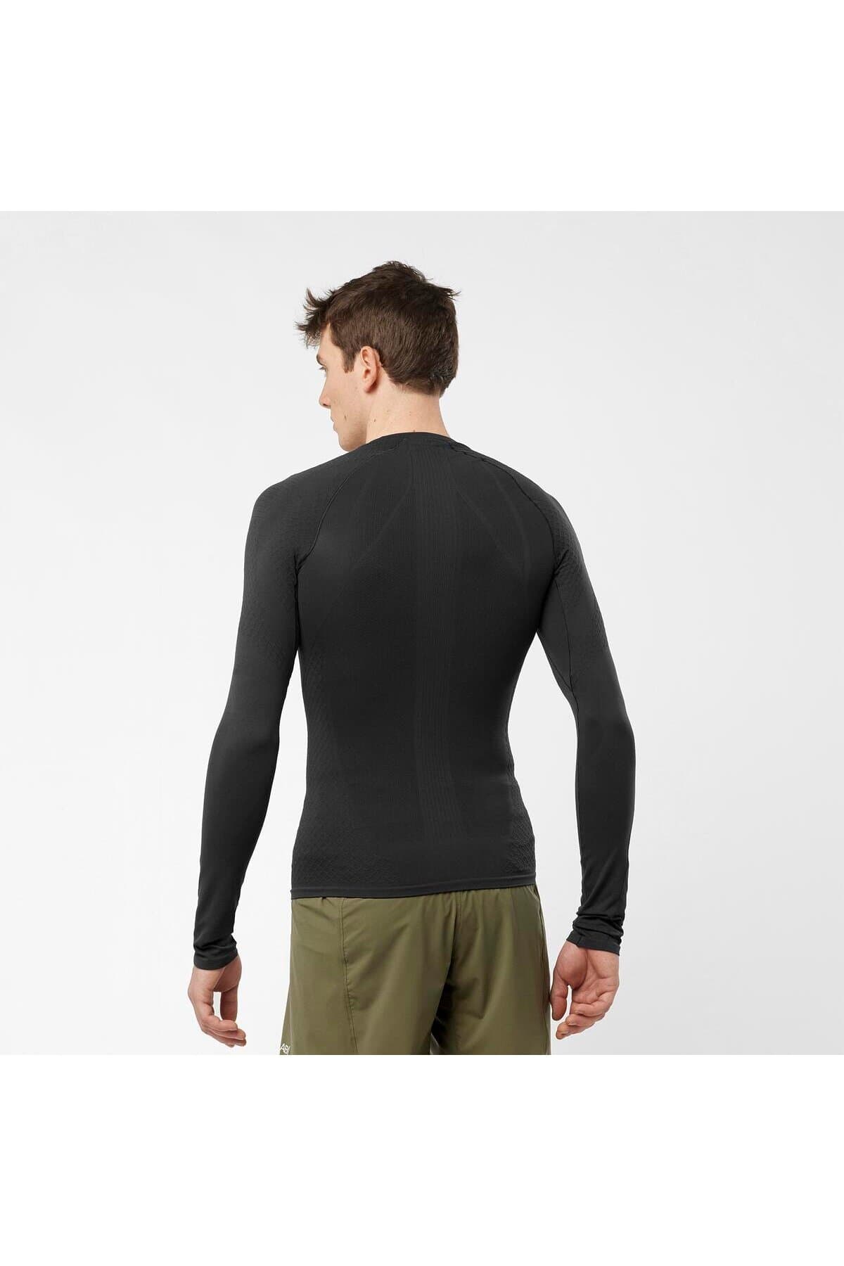 تی شرت ورزشی سالومون زنانه پلی استر مشکی راسته Slim/اسلیم فیت اسپرت | Salomon LC2126200 TR — تصویر ۲