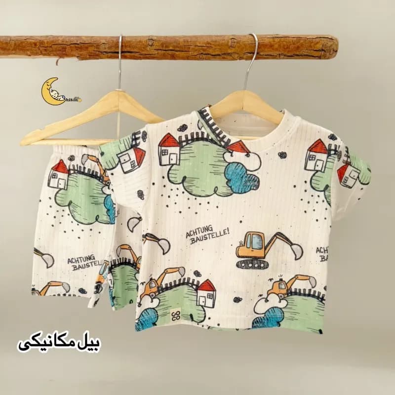 تیشرت شلوارک خونگی بچگانه نخ پنبه کبریتی ست راحتی 1 تا 7 سال 6 سایز 5 طرح — تصویر ۵