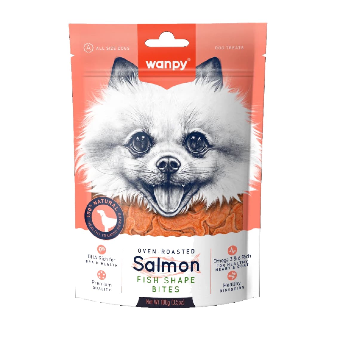تشویقی سگ ونپی 100g Wanpy Fish Share Bites