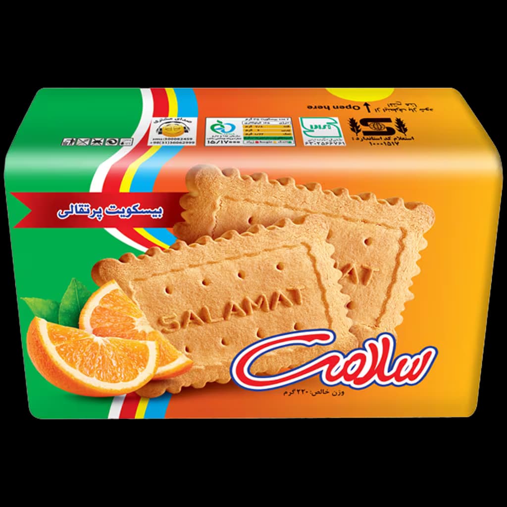 بیسکویت پذیرایی پرتقالی 220 گرمی