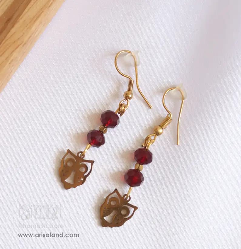 ست گردنبند و گوشواره کریستال جغد کد 523 — تصویر ۲