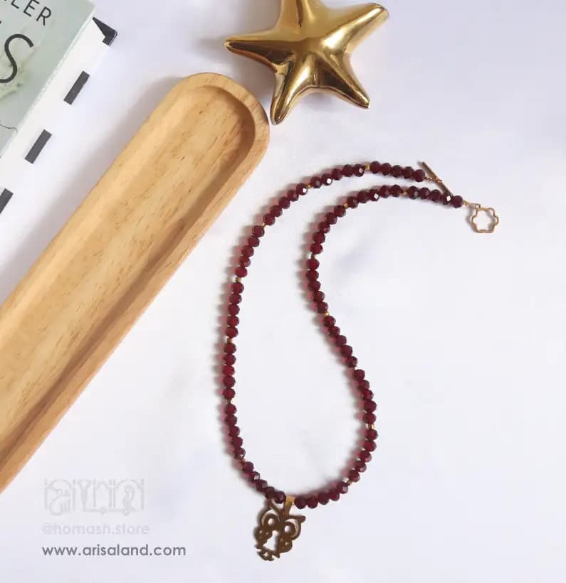 ست گردنبند و گوشواره کریستال جغد کد 523 — تصویر ۵