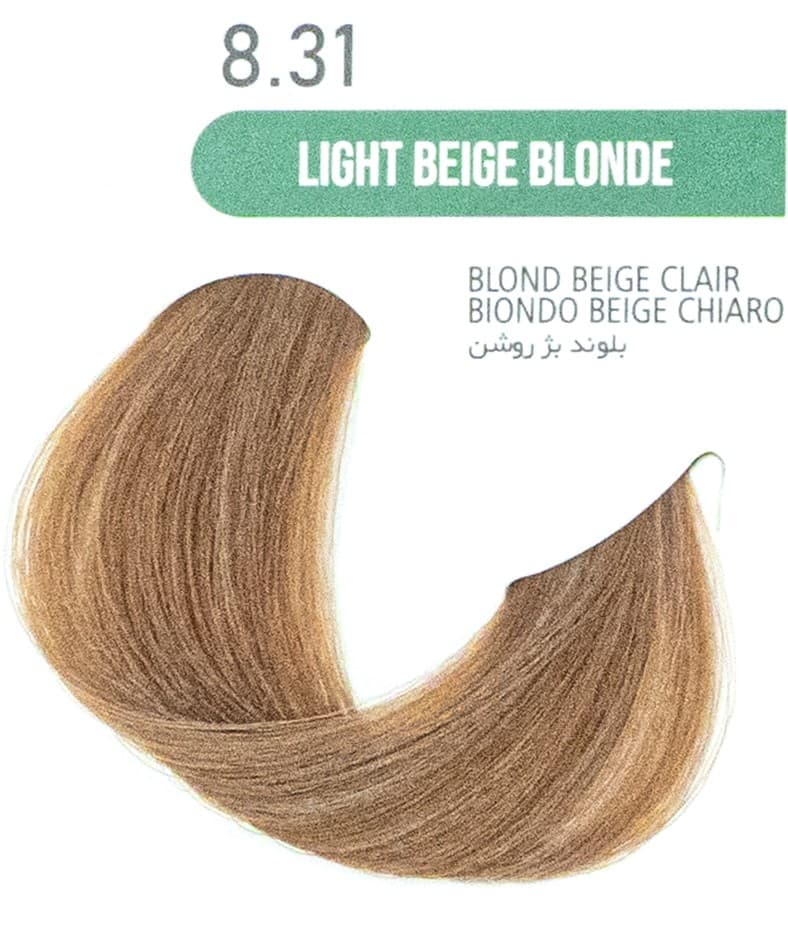 رنگ مو گیاهی بدون آمونیاک گارنیک 8.31 بلوند بژ روشن LIGHT BEIGE BLONDE GARNIC — تصویر ۲