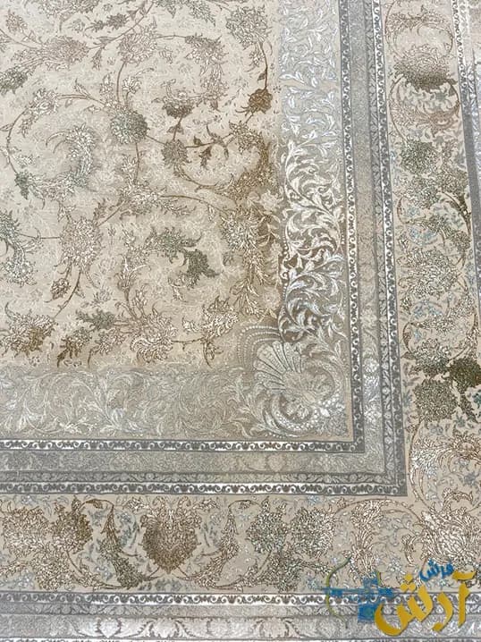 فرش افشان جدید 1200 شانه طرح ماهلین سبز — تصویر ۸