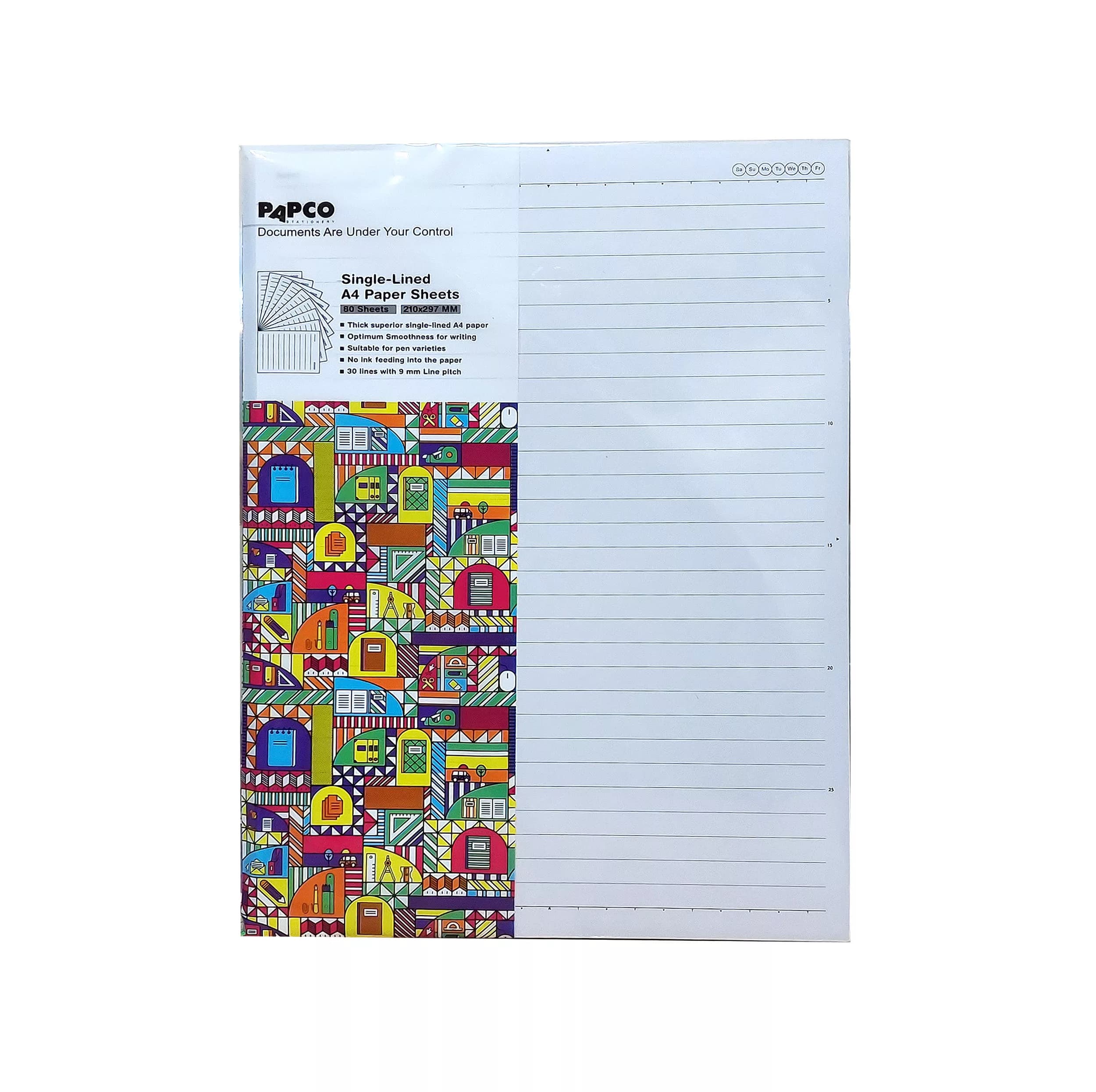 کاغذ A4 پاپکو مدل تک خط A4-L80 بسته 160 عددی — تصویر ۳