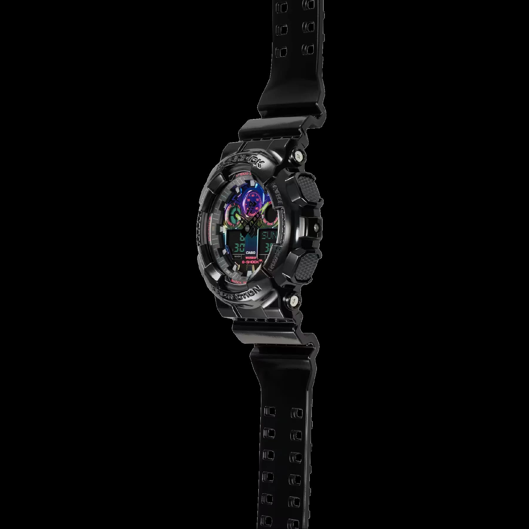 ساعت مچی مردانه کاسیو جیشاک (Casio G-Shock) مدل GA-100RGB-1ADR (طراحی گیمینگ و صفحه چندرنگ RGB) — تصویر ۵