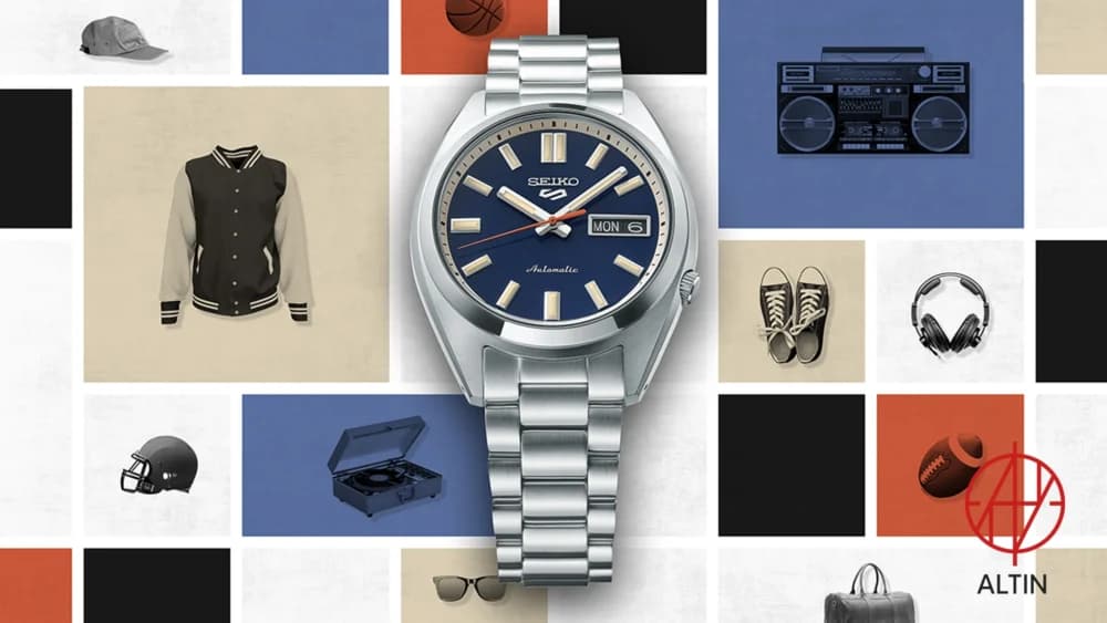ساعت مچی مردانه سیکو Seiko مدل SRPK87K1 – سری Seiko 5 Sports با صفحه سورمهای و استایل کلاسیک — تصویر ۳