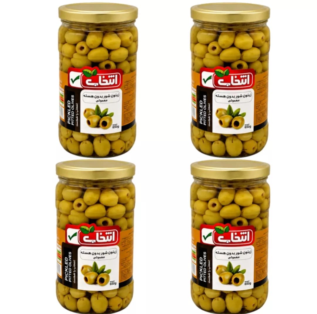 زیتون شور بی هسته انتخاب – 650 گرم بسته 4 عددی — تصویر ۲