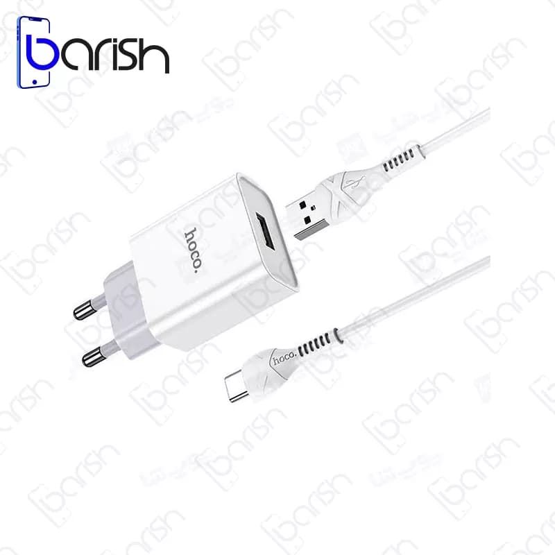 شارژر دیواری هوکو مدل C81A همراه با کابل Type-C — تصویر ۲