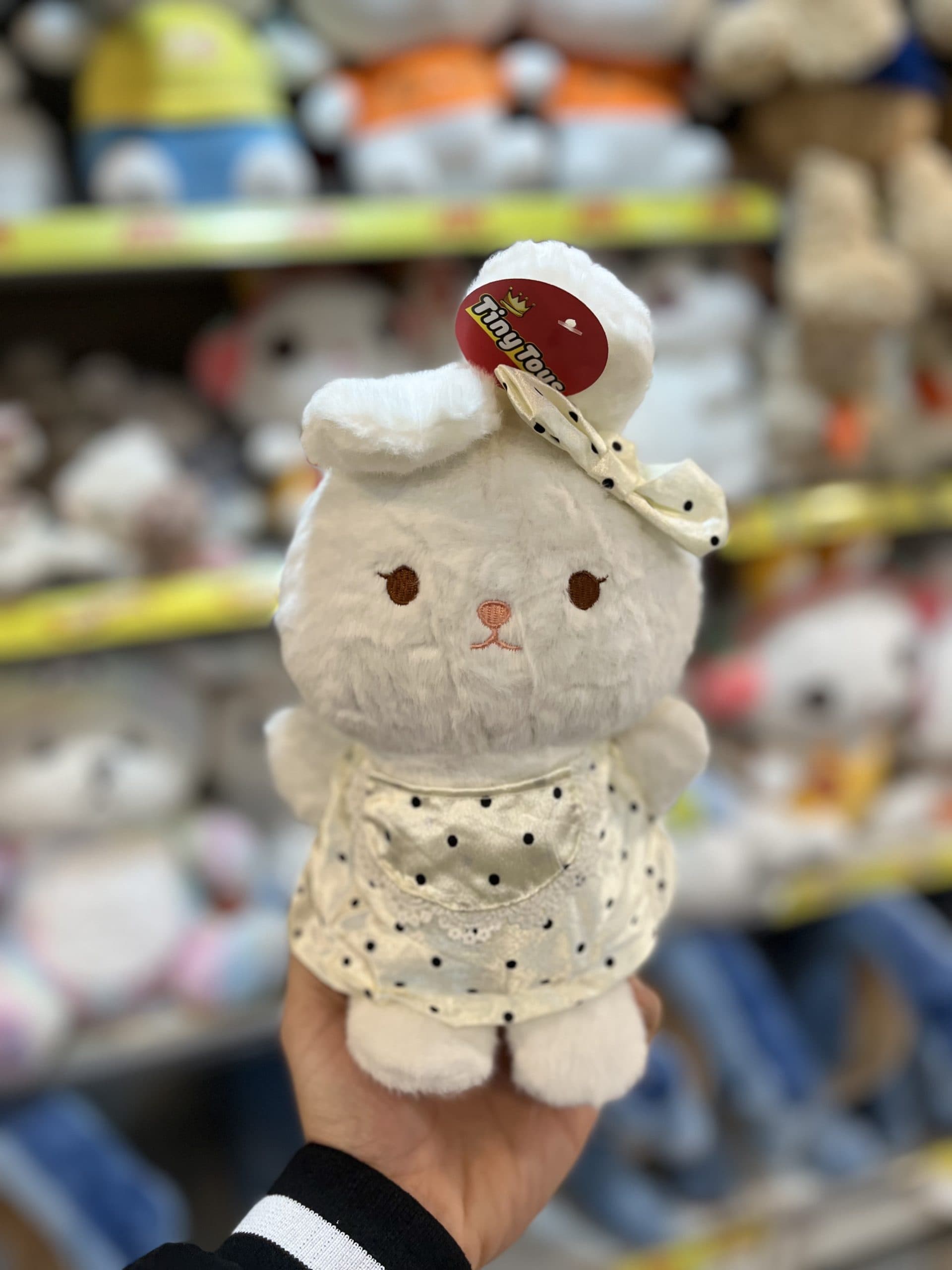 عروسک خرگوش لباسدار ۲۵ سانت سفید