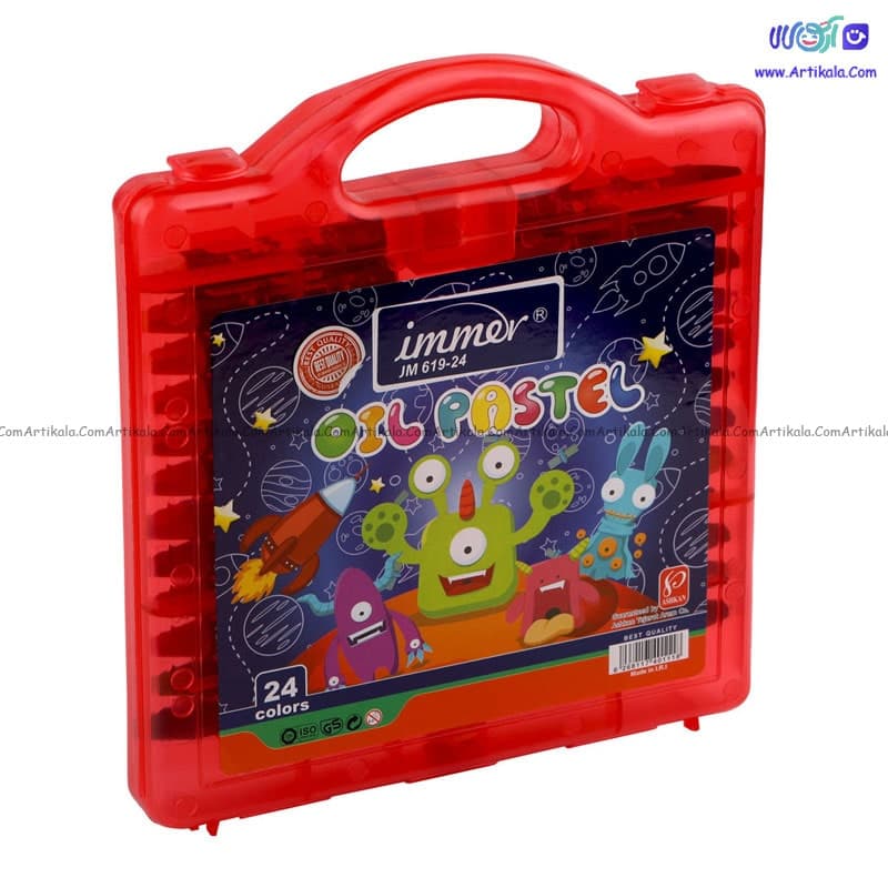 پاستل روغنی 24 رنگ کیفی ایمر مدل JM619-24 — تصویر ۴