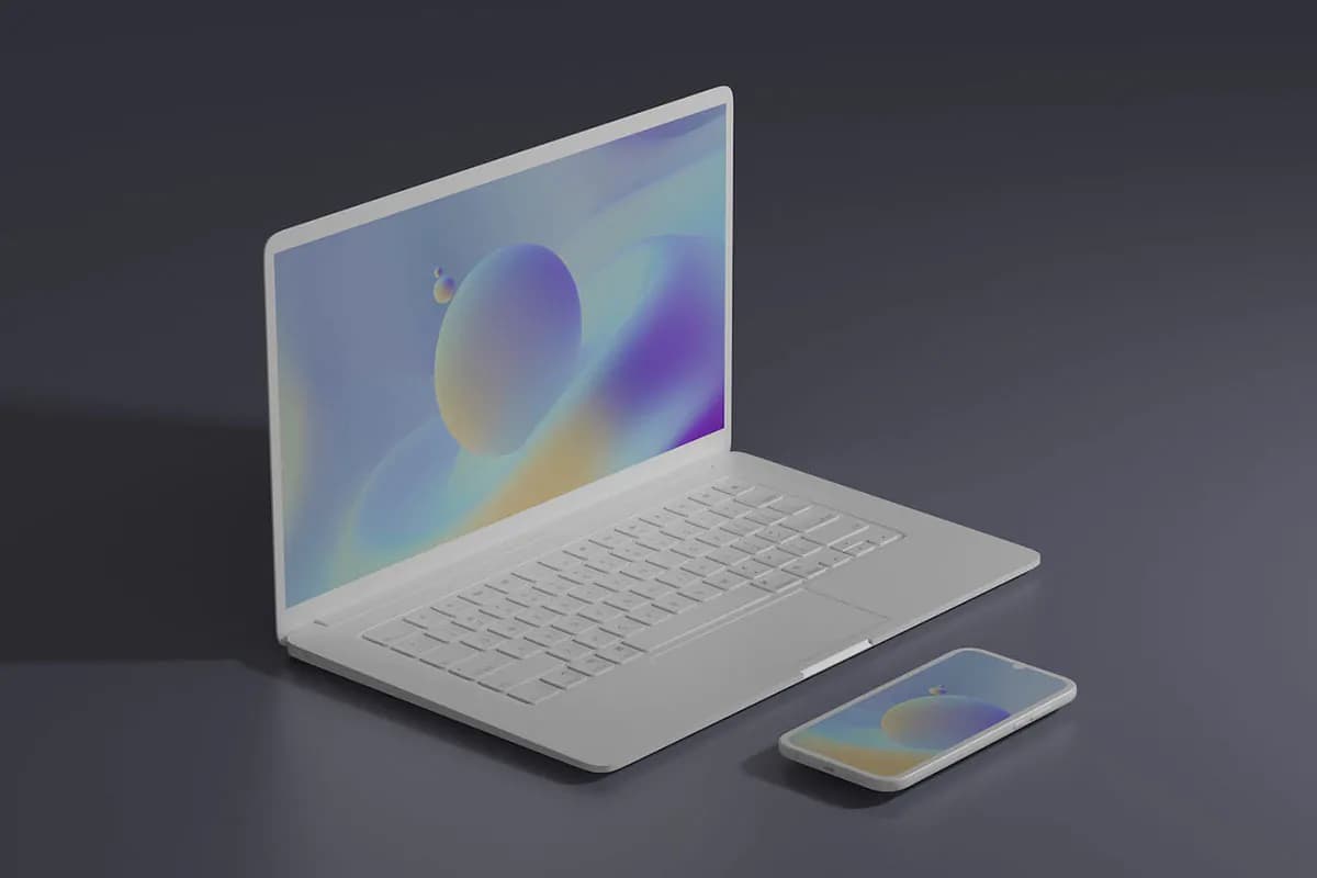 موکاپ لپ تاپ و گوشی موبایل – 4 فایل — تصویر ۳