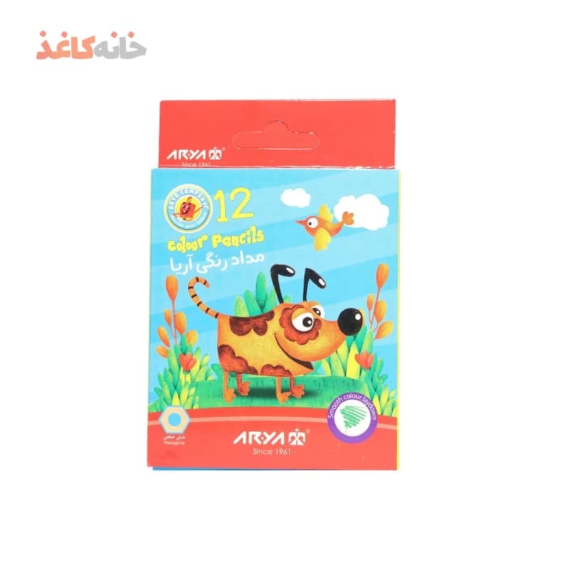مدادرنگی 12رنگ کوتاه اریا طرح سگ