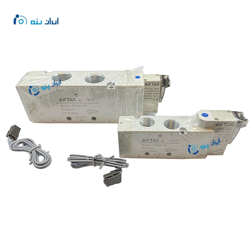شیر برقی پنوماتیک 2-5 1/2 تک بوبین ایرتک تایوان 5V310-10 Airtac — تصویر ۲