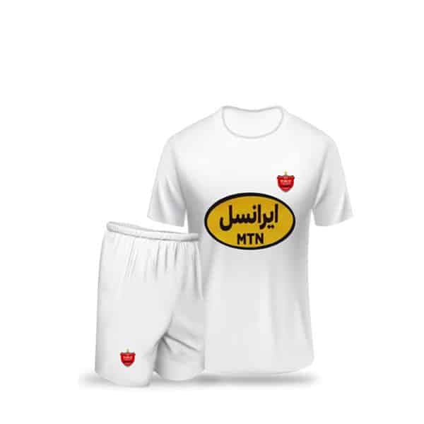 پیراهن و شورت بچه گانه دروازه بانی پرسپولیس 1403با کیفیت (سفید)