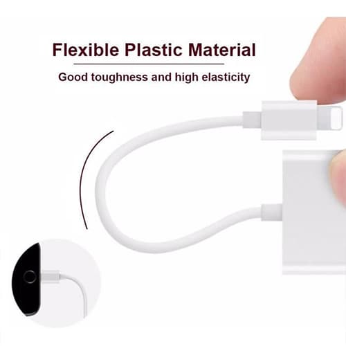 کابل تبدیل لایتنینگ به aux اپل رابط شارژر و هندزفری ایفون X-HANZ HD-A802 Adapter Apple Iphone 7/8/XS Max/ 11 Pro Max/12 Pro — تصویر ۳