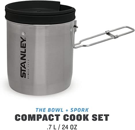 ست ظروف سفری استنلی مدل فلزی ست استنلی مدل کامپکت استیل ظرف پخت و پز غذای استنلی Stanley Compact Steel Cook 700ml