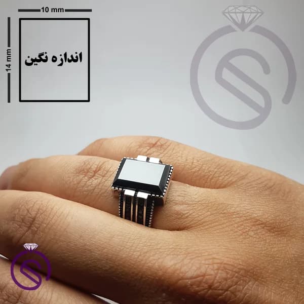 انگشتر نقره حدید مردانه مدل هرمس — تصویر ۳
