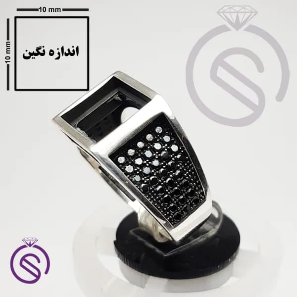 رکاب انگشتر نقره مردانه مدل تارخ کد 62182 — تصویر ۲
