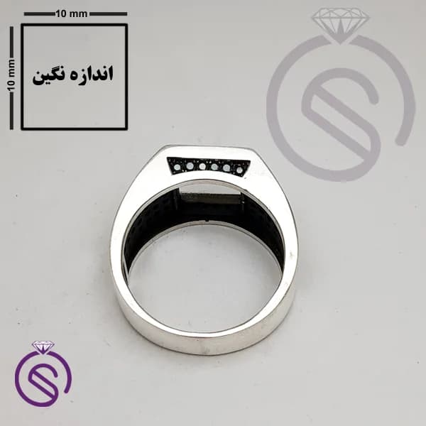 رکاب انگشتر نقره مردانه مدل تارخ کد 62182 — تصویر ۳