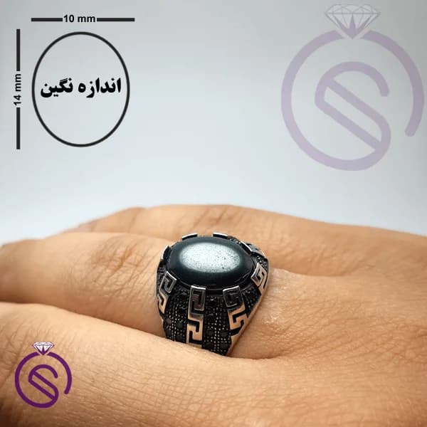 انگشتر نقره حدید مردانه مدل ورساچه — تصویر ۳