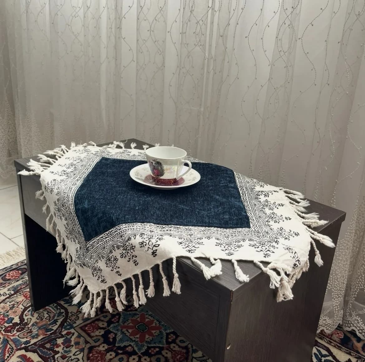 ست رومیزی ۳ تکه مدل مخمل نگار — تصویر ۷